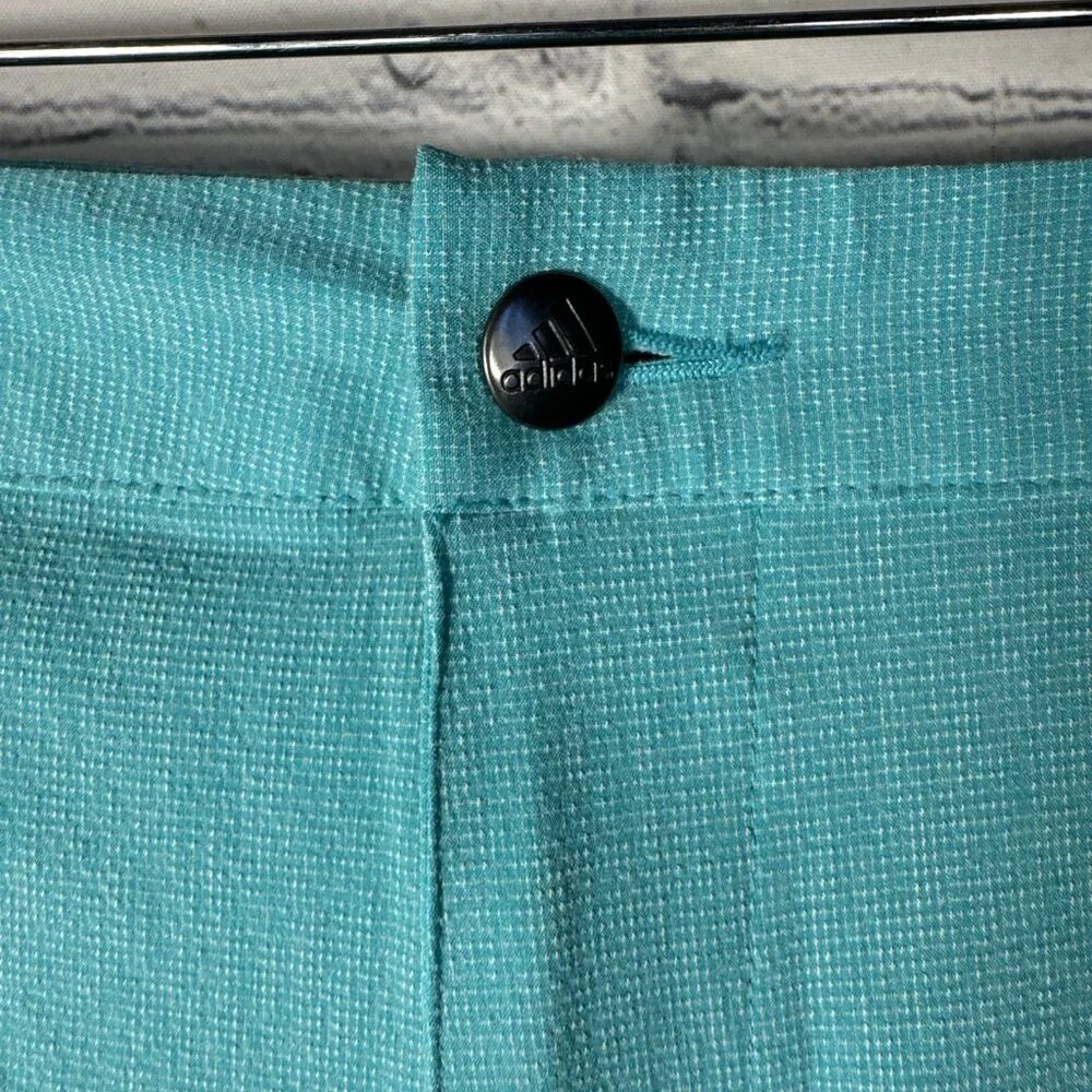 Adidas Crosshatch Performance Golf Shorts Mens Size 38 Semi‎ Mint Green